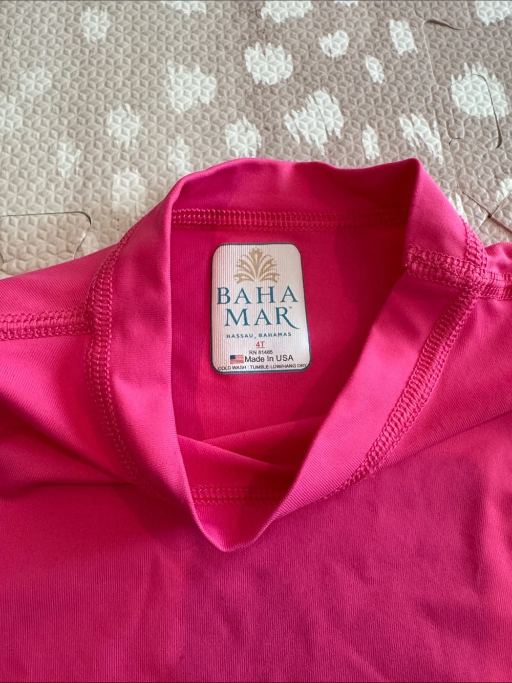 Baha Mar Girls Pink Long Sleeve Rash Guard Swim Shirt 4T